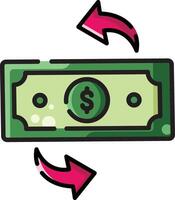 Made in uk bill with a dollar sign and arrows a graphic representation of financial growth icon. vector