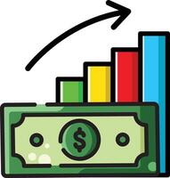 Made in uk a bill with a chart and an arrow pointing up icon. vector