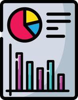 Made in uk colorful pie chart and bar graph for data visualization icon. vector