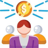 Made in uk a group of three holding a gold dollar coin icon flat style. vector