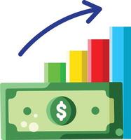 Made in uk a bill with a chart and an arrow pointing up icon flat style. vector