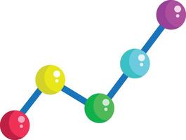 Made in uk a colorful line graph with a star shines brightly icon flat style. vector