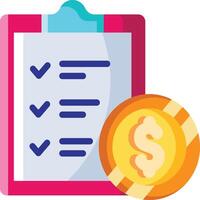 Made in the uk a checklist with a dollar coin for your success icon flat style. vector