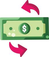Made in uk green bill with a dollar sign and arrows a graphic representation of financial growth icon flat style. vector