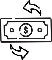 Made in uk bill with a dollar sign and arrows a graphic representation of financial growth icon outline style. vector