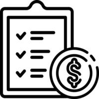 Made in the uk a checklist with a dollar coin for your success icon outline style. vector