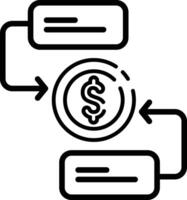 Made in uk a flowchart with a coin at its center icon outline style. vector