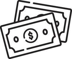 Made in the uk two cartoon dollar bills ready for your design icon outline style. vector