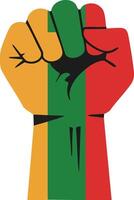 Raised Fist Symbol with Pan-African Flag Colors Representing Unity and Empowerment Illustration vector