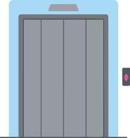Elevator door with blue frame and up arrow button illustration for building interiors and transportation design vector