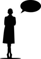 Woman silhouette with speech bubble illustration for communication and dialogue concepts vector