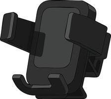 Car phone holder for dashboard or air vent with adjustable arms and black finish for secure mobile device mounting vector