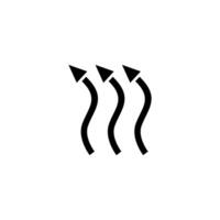 Curvy arrows indicating movement or direction in a simple black design on a white background vector