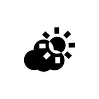 Weather icon depicting a partially sunny day with clouds in a clear design vector