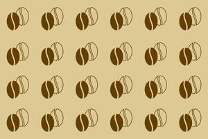 Repetitive pattern of coffee beans on a light background creating a warm and inviting design suitable for various applications vector
