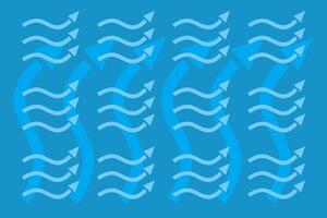 Dynamic abstract design featuring flowing lines and arrows in shades of blue on a solid blue background vector