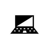Minimalist black laptop illustration suitable for digital design and tech-related projects vector