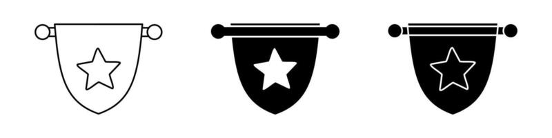 team flag icon set, flag symbol with star. modern design isolated on white background vector