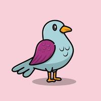 Charming Cartoon Bird with Playful Expression and Bright Colors vector