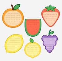 Cute Fruit Notepads Set vector