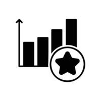 Market trend icon with bar chart and star vector