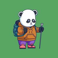 Panda Hiker with Backpack vector