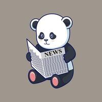Panda Reading Newspaper vector