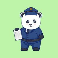 Panda Officer with Document vector