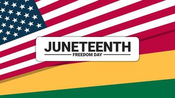 A Celebration for Juneteenth Freedom Day with Two Flags in the Background vector