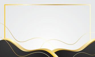 Luxury certificate frame background with black gold waves vector