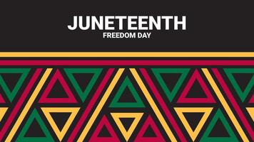 Juneteenth Freedom Day on a Black, Yellow, and Red Background vector