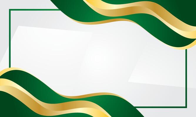 Luxury certificate frame with gold green wave corner