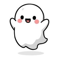 Cute Happy Ghost vector