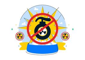 Nuclear Explosion Illustration for Global Nuclear Weapons Elimination Awareness vector