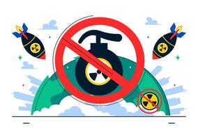 Global Awareness Day Against Nuclear Weapons Illustration with Blast Scene vector
