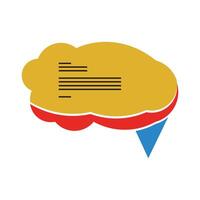 Cloud shaped speech bubble with text lines, ideal for communication, thought processes, and creative ideas. Perfect for web design, app elements, and social media content vector