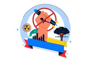 Illustration of Nuclear Explosion Representing Elimination of Nuclear Weapons Day vector