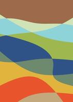 Abstract overlapping color fields create a harmonious landscape, perfect for backgrounds, artistic posters, and modern decor. Evokes natural serenity and calm vector