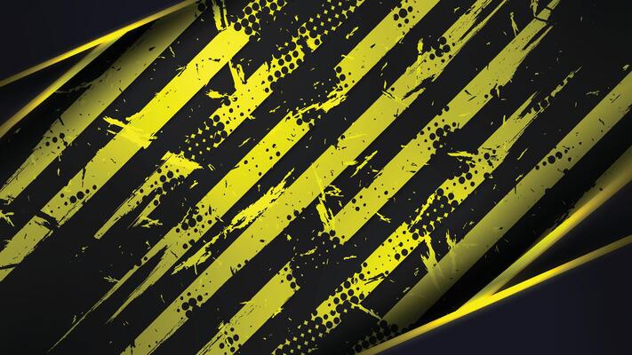 Grunge Striped Yellow Black Abstract Background