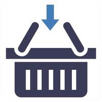 Add To Cart and basket in blue color vector