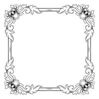 Illustration floral frame with empty space for your text or image vector