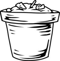 Flower Pot with Soil and Compost vector