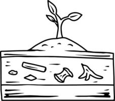 Plant Growing in Composted Soil Layers vector
