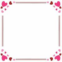 Valentine's day frame with hearts on white background. illustration vector