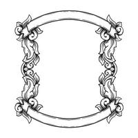 Illustration of floral frame with empty space for your text or image vector