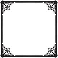 Border frame decoration art simple line corner. Isolated on white vector