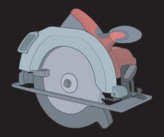 Illustration of Circular Saw Power Tool isolated on black background vector