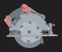 a illustration circular saw isolated on a black background vector