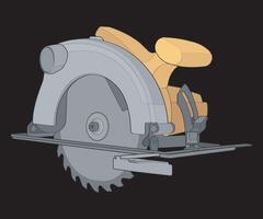 a circular saw on a black background vector