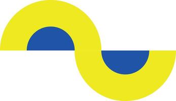 Simple flat shape in yellow and blue vector